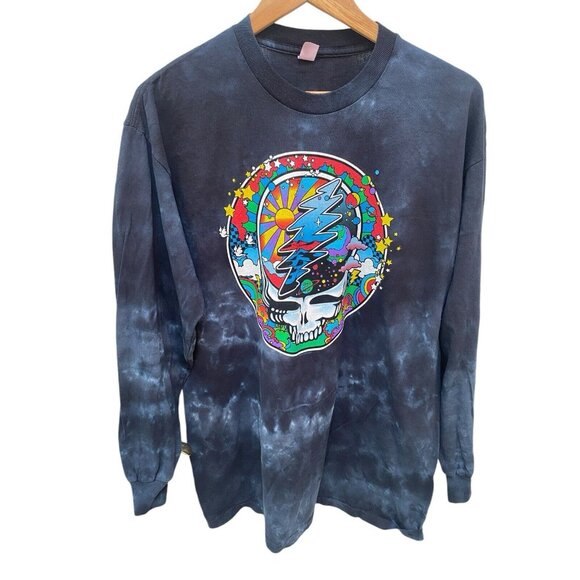 Men’s Large Blue Tye Dye Skull Concert Tee NWOT - Picture 1 of 4